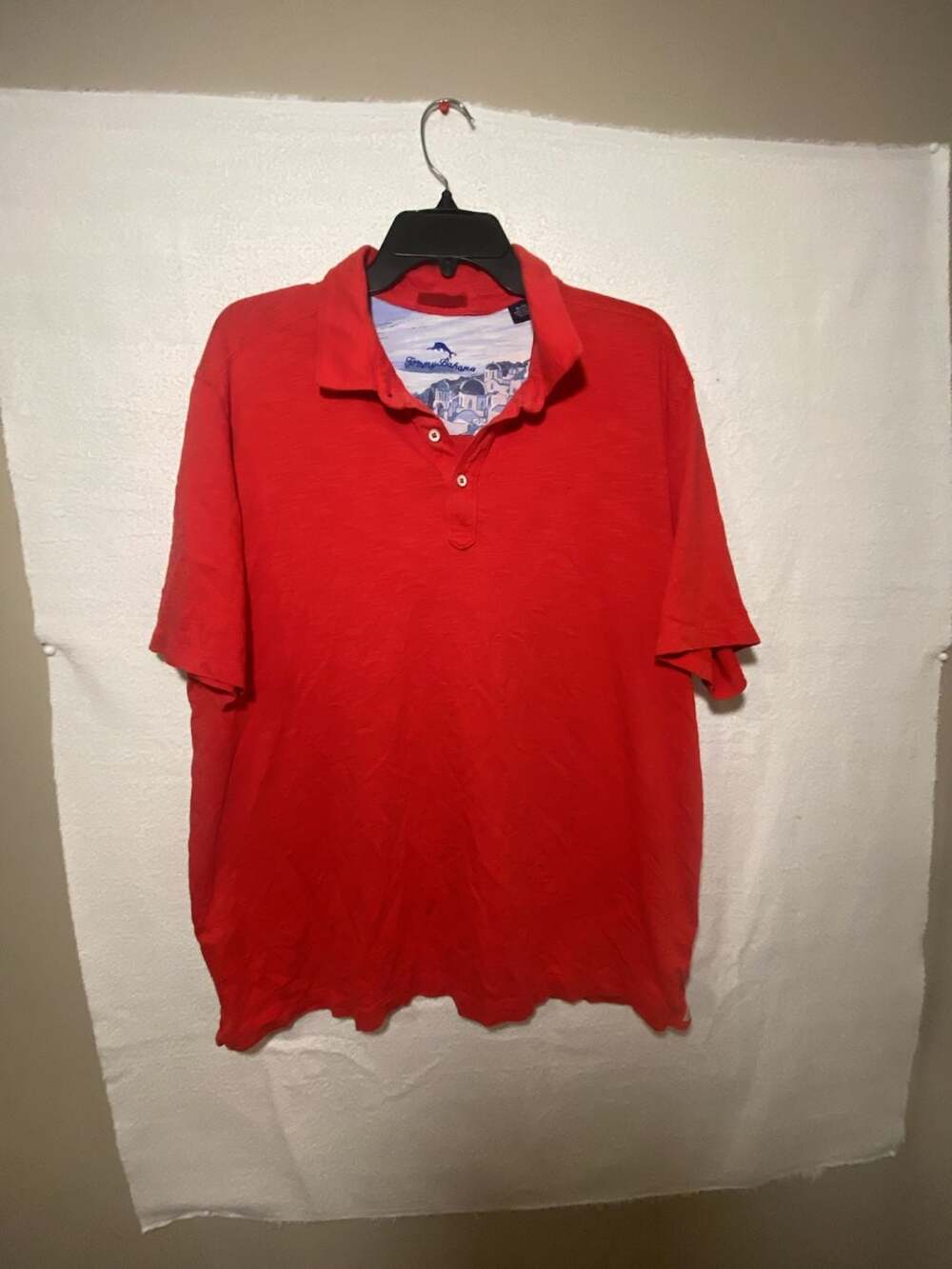 Tommy Bahama Men's Red Pima Cotton Polo Shirt Size XL